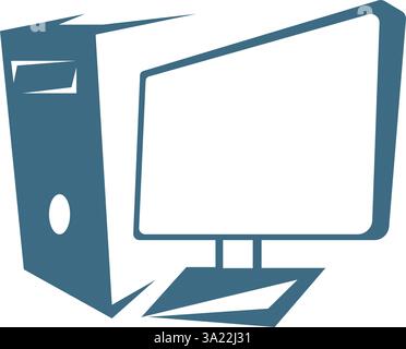 Computer logo icon design template Stock Vector