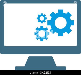 Computer logo icon design template Stock Vector