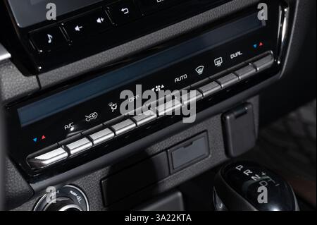 Climate control car dashboard buttons in modern vehicle Stock Photo