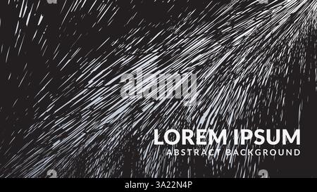 Abstract Black and White mess scribble texture. A gritty abstract background with textured lines and a grunge aesthetic Stock Vector
