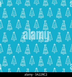 Seasonal christmas tree vector background. Decorative festive winter foliage for yuletide all over pattern.  Stock Vector