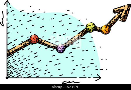 plot graph sketch hand drawn vector Stock Vector