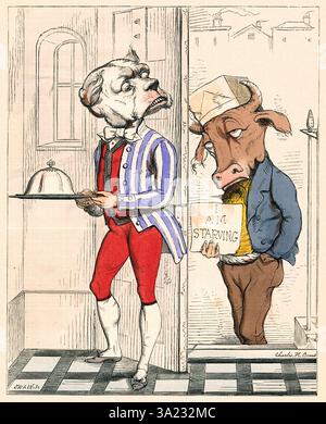 Charles Henry Bennett - The Dog in the Manger - 1857 Stock Photo