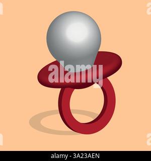 Modern Baby Pacifier – Unique Digital Concept Stock Vector