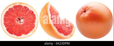 set of grapefruits isolated on white background. Stock Photo