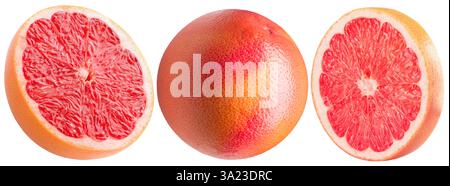 set of grapefruits isolated on white background. Stock Photo