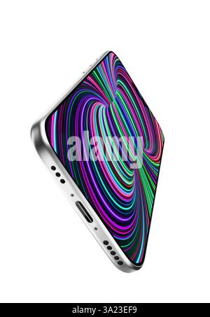 modern smartphone isolated on a white background. 3d render. Stock Photo