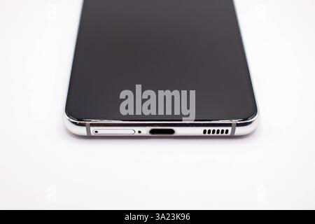 USB and smartphone chip card input. Stock Photo
