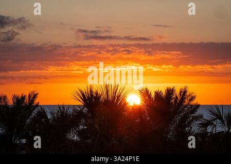 Sunrise over the Atlantic Ocean in St Augustine Beach Florida USA Stock Photo