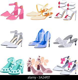 sparkly shoes wedding cartoon vector illustration Stock Vector Image ...