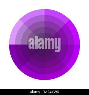 Purple color wheel. Artistic shade spectrum. Gradient tone palette. Vector illustration. Stock Vector