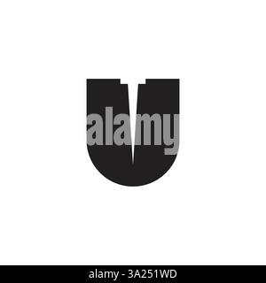 Logo letter U nails unique minimalist design with blank background Stock Vector