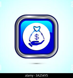 Donation icon design illustration, Donate icon sign, Charity concept symbol, Button design Stock Vector