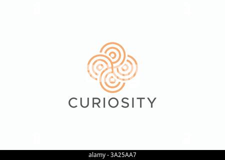 Abstract Geometric Line Circle Logo for Curiosity Infinite Icon Symbol Stock Vector