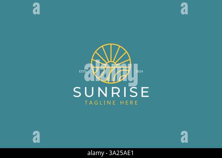 Best Premium Sunrise Logo Sign Symbol Illustration Natural Concept Vector Template Stock Vector