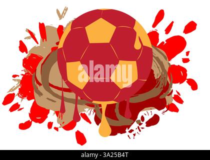 Football Ball graffiti. Abstract modern street art decoration performed in urban painting style. Stock Vector