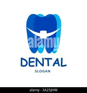 Modern Dentistry Abstract Design. Dental Clinic Logo Illustration of Dental Care, and Oral Health Stock Vector