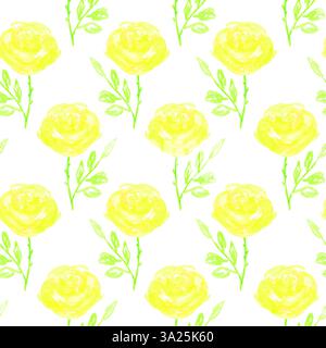 Seamless floral pattern. Hand painted rose flowers. Graphic element for baby shower or wedding invitations, birthday card, printables, wallpaper, scra Stock Vector
