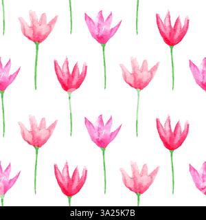 Seamless floral pattern. Hand painted watercolor flowers. Graphic element for baby shower or wedding invitations, birthday card, printables, wallpaper Stock Vector