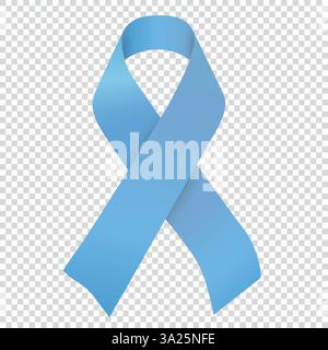 Vector light blue ribbon symbol isolated for Prostate Cancer Awareness campaign Stock Vector