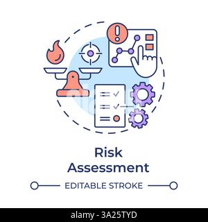 Risk assessment multi color concept icon Stock Vector