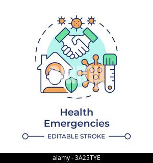 Health emergencies multi color concept icon Stock Vector