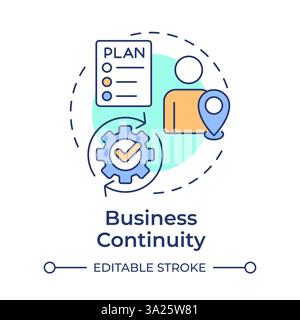 Business continuity multi color concept icon Stock Vector