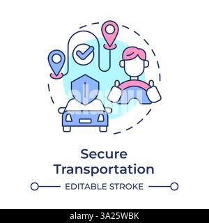 Secure transportation multi color concept icon Stock Vector