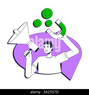 Leads generation vector illustration concept Stock Vector