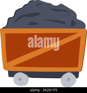 haulage coal wagon cartoon vector illustration Stock Vector Image & Art ...