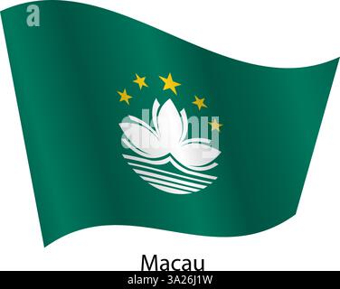 Flag of the country Macau on a white background. Stock Vector