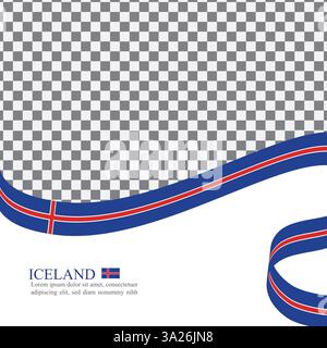 Iceland national flag ribbon stock vector Stock Vector