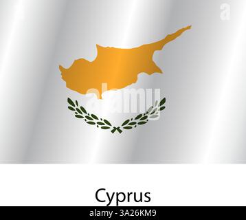 Flag of the country Cyprus on a white background. Stock Vector