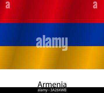 simple flag of Armenia isolated on white background Stock Vector Image ...