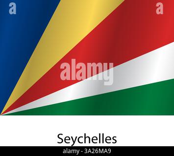 Flag of the country Seychelles on a white background. Stock Vector
