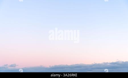 Pastel pink and blue colors in the sky Stock Photo