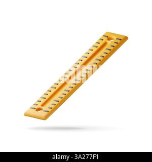 3D plastic measuring ruler Stock Vector