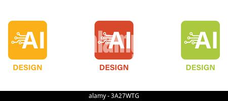 AI design icon set Stock Vector