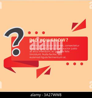 A red poster with a orange background that says did you know Stock Vector