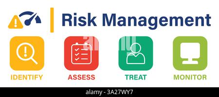 Risk Management banner icon Stock Vector