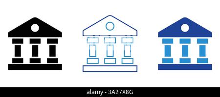Bank icon set Stock Vector