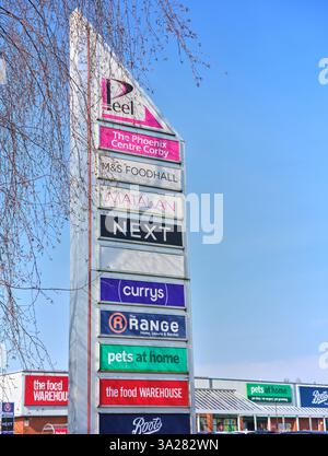 Phoenix Park shopping complex, Corby, England. Stock Photo