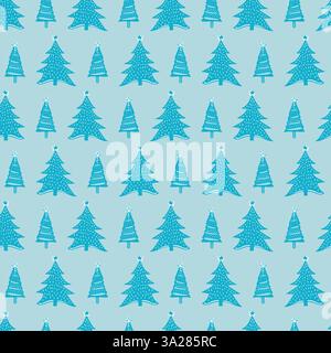 Seasonal christmas tree vector background. Decorative festive winter foliage for yuletide all over pattern.  Stock Vector