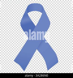 Vector blue periwinkle ribbon symbol isolated for Stomach Cancer Awareness campaign Stock Vector