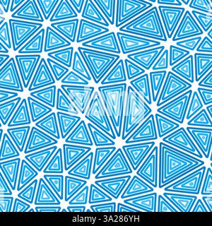 Abstract template background. Multiple repeated inner triangles. Medium triangles size. One tone colored style. Seamless pattern. Stock Vector