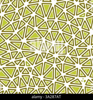 Triangulation geometric shapes background. Rounded solid shapes in frames. Medium triangles size. One tone colored style. Repeatable pattern. Stock Vector