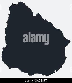 Uruguay Blank Vector Map Isolated - Uruguay Map Just A Simple Border Map Shape Of The Country Flat Blank Uruguay Outline Vector Boundary Illustration 3a288ft