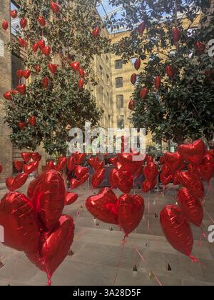 many heart balloons in devonshire square london Stock Photo