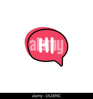 Hi. Badge, icon, logo vector design illustration on white background Stock Vector