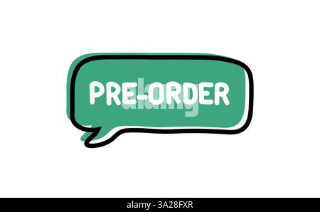 Pre-Order. Badge, icon, logo vector design illustration on white background Stock Vector